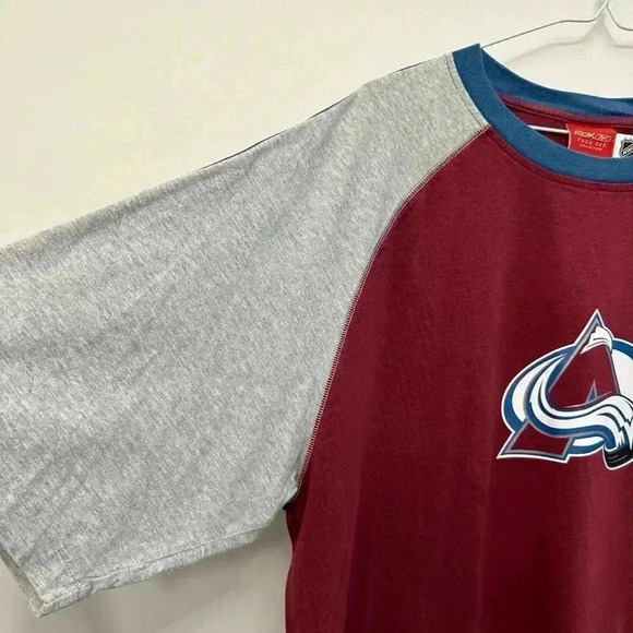 Reebok Face Off Collection NHL Colorado Avalanche Logo Shirt Maroon Men's XL - Picture 5 of 12